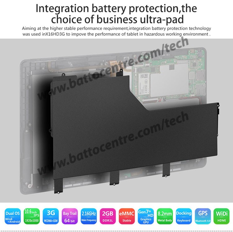 Pin Tablet Teclast X16HD bền bỉ, được bảo vệ