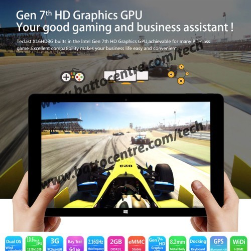 Tablet Teclast X16HD 2 hệ điều hành Window 8.1 và Android 4.4 hỗ trợ 3G